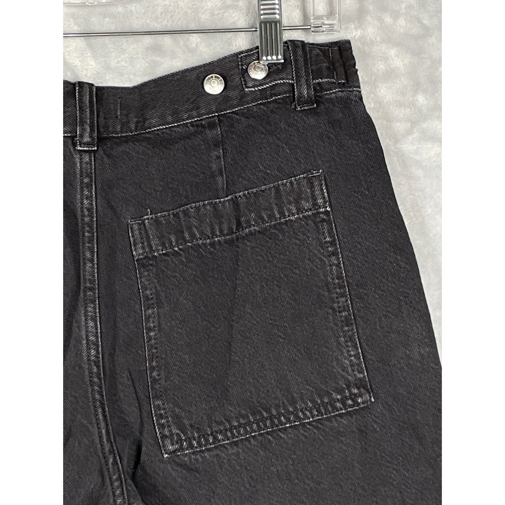 Madewell Low-Slung Baggy Jeans Washed Black Wide Leg Button Fly Size 27 - Picture 3 of 11